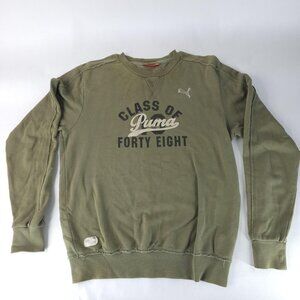 Puma Sweatshirt Mens Medium Green Crewneck Class of Forty Eight 052-00-TTRSH